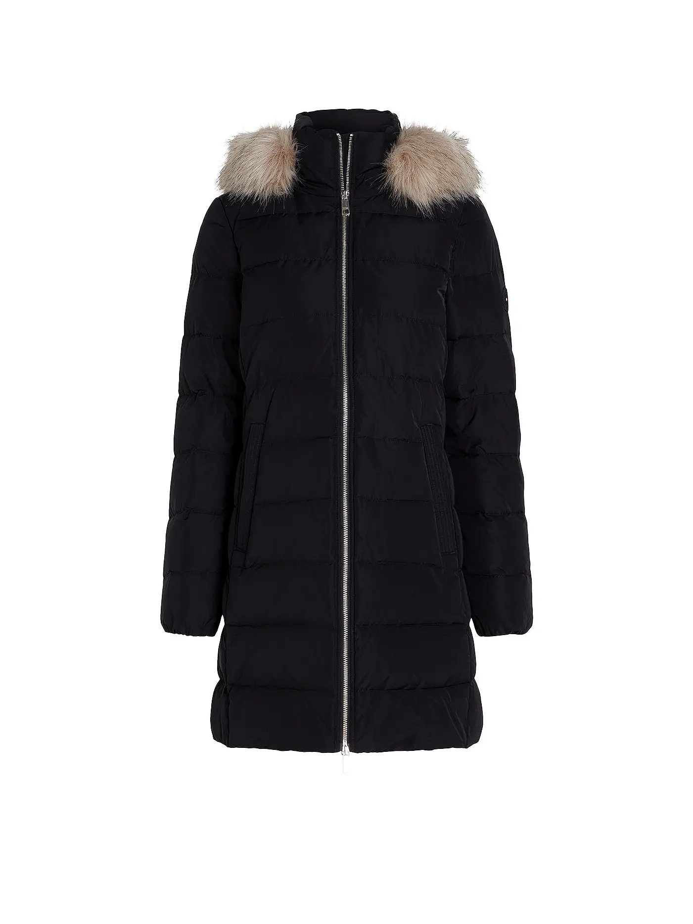 TOMMY HILFIGER | Daunensteppmantel | schwarz